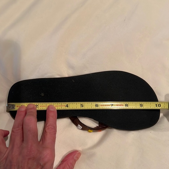 Exquisite & Unique African Leather & Beaded Flip Flops Sandals Sz 40 Multicolor - Picture 12 of 13